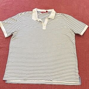 Izod men’s XXL Navy and White Striped short sleeve cotton Polo